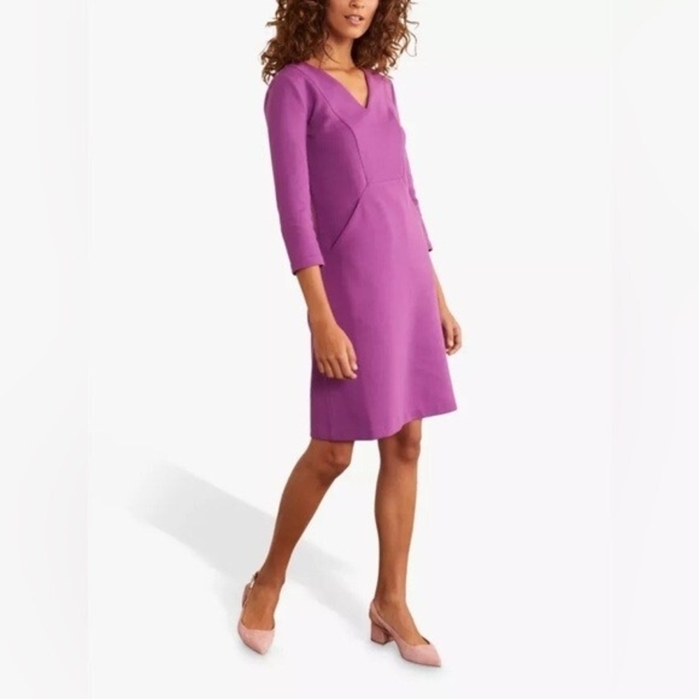 Boden Vibrant Purple Long Sleeve Dress